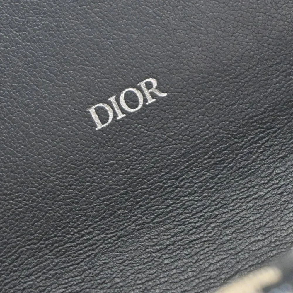 CHRISTIAN DIOR Logo Trotter Oblique Long Wallet Jacquard Leather Blue 81EG317